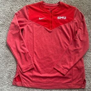 SMU Nike Dri-FIT Quarter Zip Jacket Red Training Top Southern Methodist Univ. M